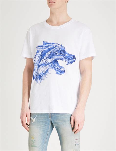 gucci wolf t shirt mens|gucci jersey t shirt.